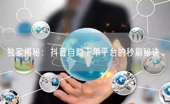 独家揭秘：抖音自助下单平台的秒刷秘诀。