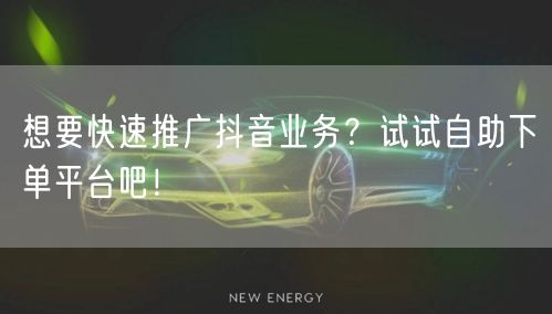 想要快速推广抖音业务？试试自助下单平台吧！